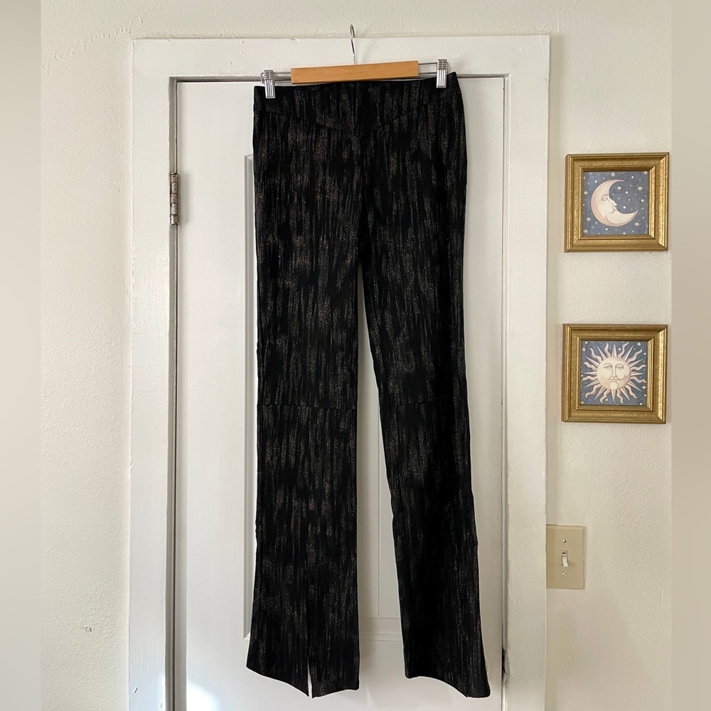 NWT bebe Black Metallic Vest+Boot-Cut Pants Set Coachella Festival Concert Sz S - Picture 6 of 10